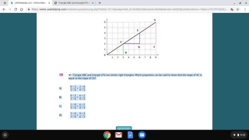 Triangle abc and triangle cfg are similar right triangles. which proportion can be used to show that