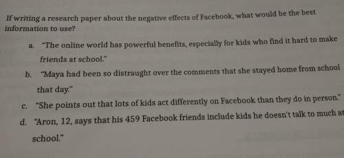 If writing a research paper about the negative effects of facebook, what would be the best informati