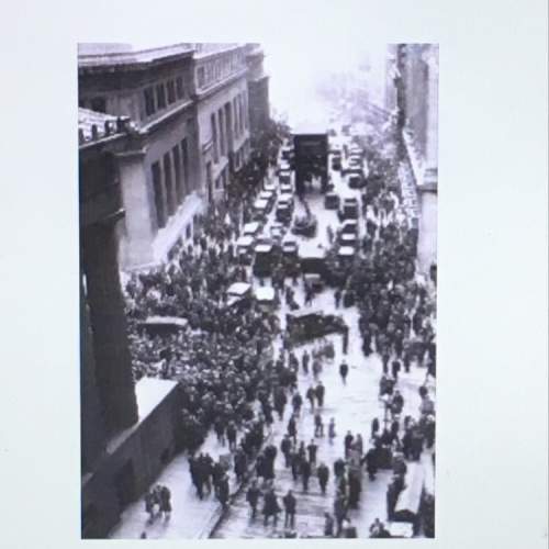 This photograph shows a crowd of gathered on wall street after an event that changed the economic be