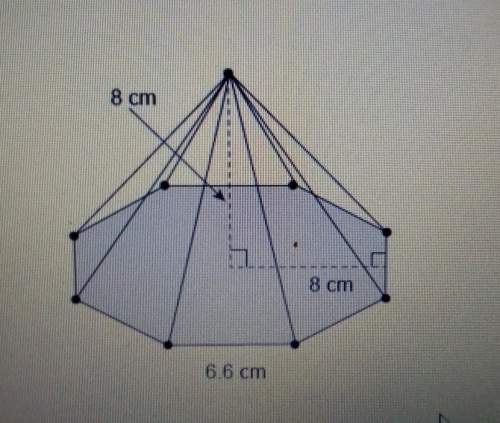 what is the lateral area of this regular octagonal pyramid? 149.3 cm182.9 cm