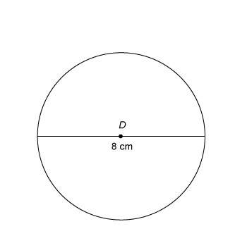 What is the exact circumference of the circle?  a.16cm b.8cm c.4cm d.2cm