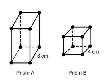 Prism a is similar to prism b. the volume of prism a is 2720 cm³. what is the volume of
