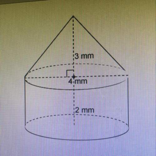 The figure is made up of a cone and a cylinder. to the nearest whole number, what is the appro