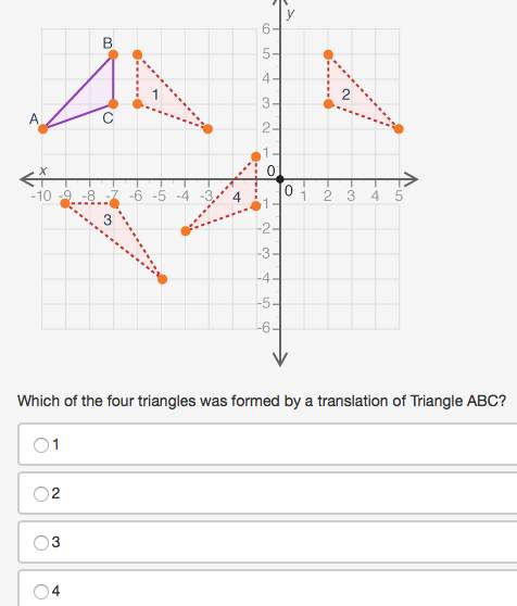 The figure shows triangle abc and some of its transformed images on a coordinate grid: