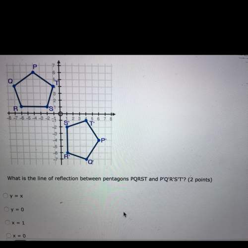 What is the line reflection between pentagons pqrst &amp; p'q'r's't'