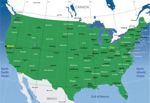 Ohio and ukiah, california, lie on the same latitude. however, ukiah has a moderate climate, while o