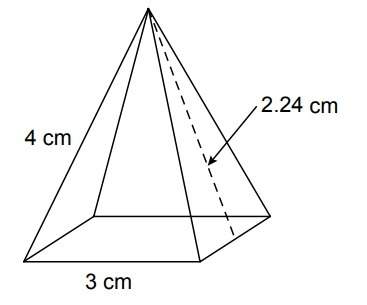 Consider the surface area of the pyramid shown. (a) draw a net for the pyramid. label all side