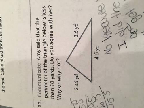 Checking granddaughter homework not very good with math  amy said that the perimeter of