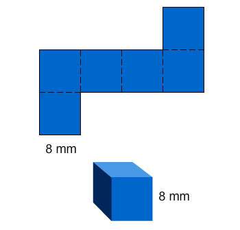 Worth 15 ! this is a picture of a cube and the net for the cube. what is the surface ar