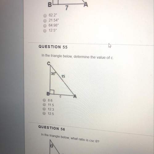 In the triangle determine the value of c
