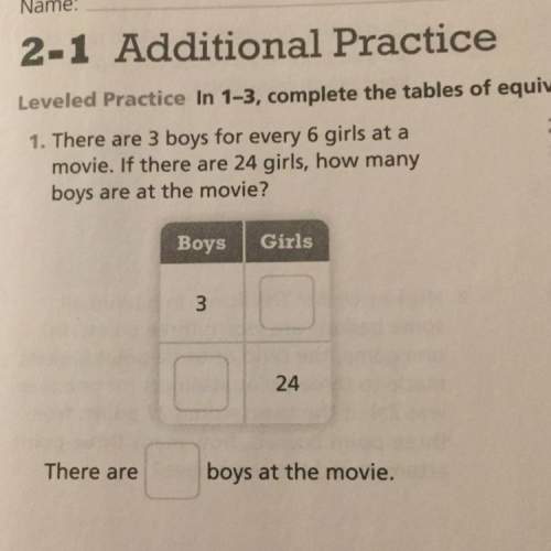 there’s 3 boys for every 6 girls at a movie. if there’s 24 girls, how many