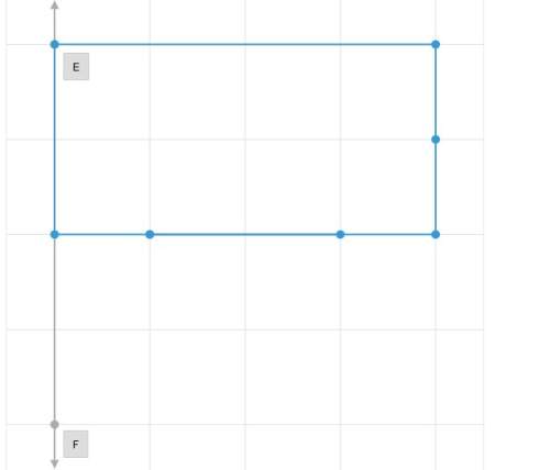 Use the segment tool to draw a rectangle with a length of 4 units and a height of 2 units. one of th