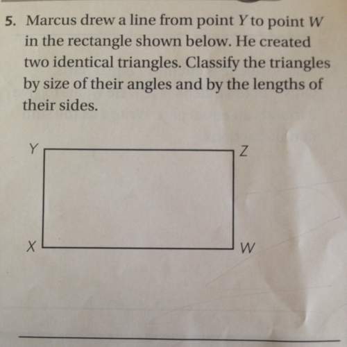 Marcus drew a line from point y to point w in the rectangle shown below. he created two identical tr