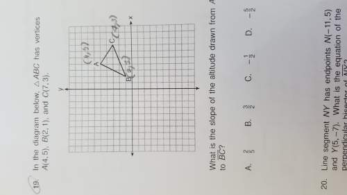 How do i find the slope of this altitude? i am referring to question 19.