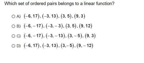 Which set of ordered pairs belongs to a linear function?