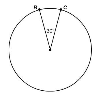 Math  the area of this circle is 96π m². what is the area of a 30º sector of this