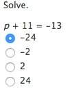 P+ 11 = -13 me with this question.