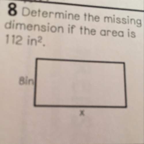 Determine the missing dimension of the area is 112 in2