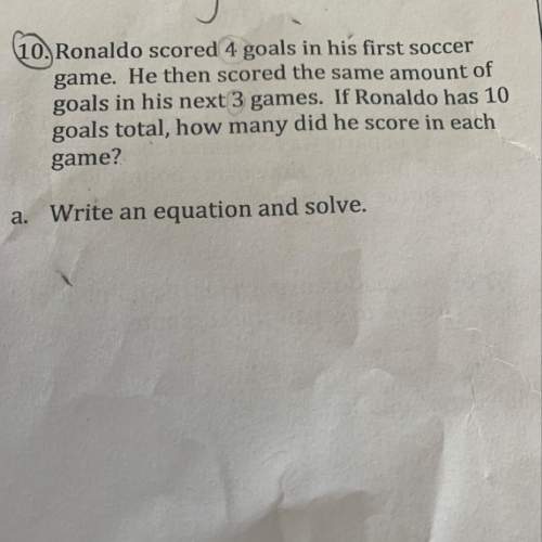 Ronaldo scored 4 goals in his first soccer game. he then scored the same amount of goals in his next