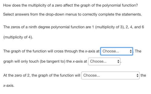 How does the multiplicity of a zero affect the graph of the polynomial function?  select