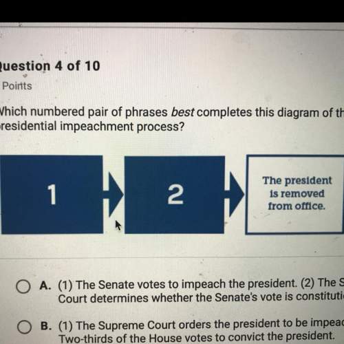L 3.1.2 quiz: the presidency question 4 of 10 2 points which numbered pair