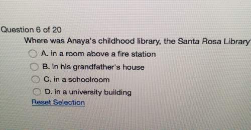 Question 6 cf 20 where was library. the santa raga