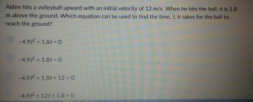 Which equation can be used to find the time, t, it takes for the ball to reach the ground?