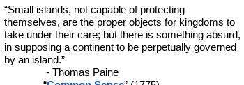 what is paine’s argument here about why the united states should be independent of great