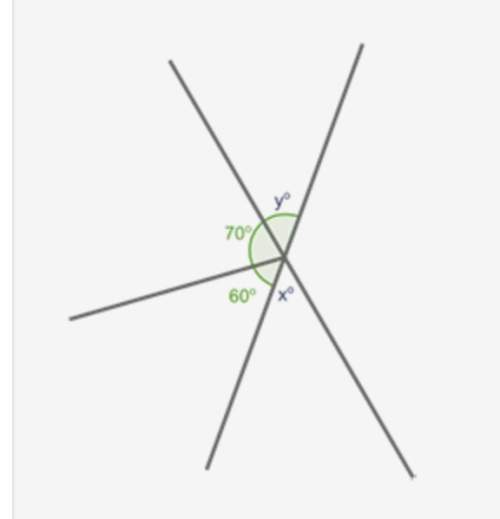 In the figure below, angle y and angle x form vertical angles. angle y forms a straight line with th