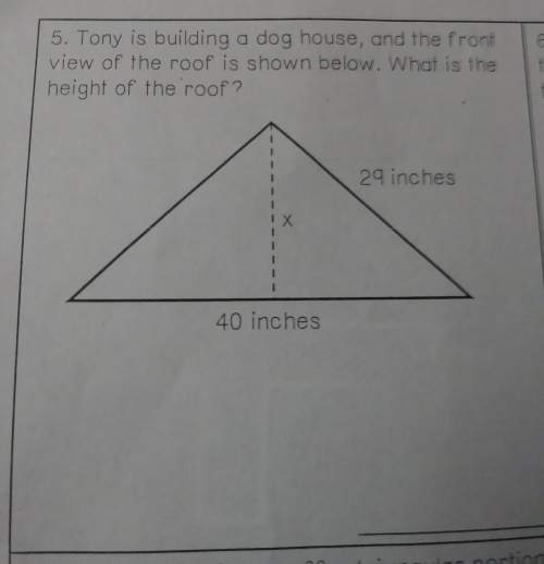 Tony is building a dog house, and the front view of the roof is shown below