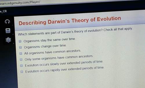 Which statements are part of darwin's theory of evolution