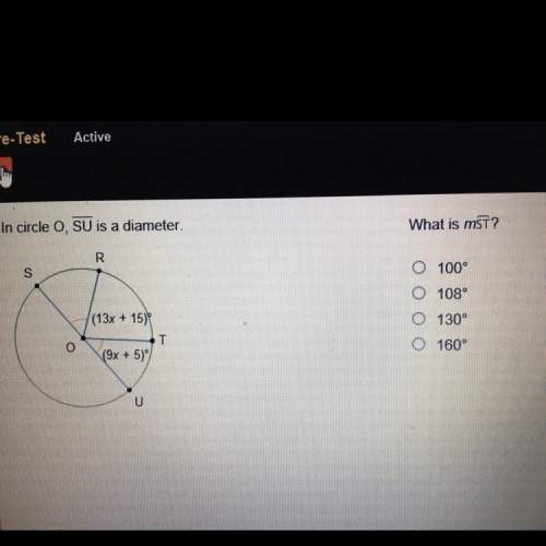 In circle o, su is a diameter. what is the measure of arc angle st