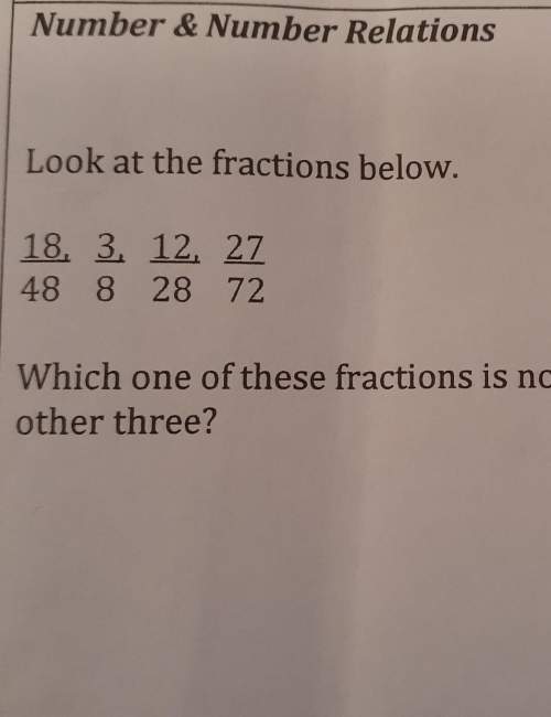 Look at the fractions below. which one of these fractions is not equivalent to the other three?