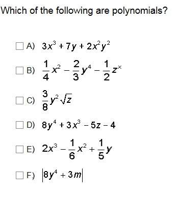 Not sure which, are polynomials plz .