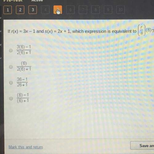 If r(x) = 3x-1 and s(x) = 2x+1, which expression is equivalent to (r/s)(6)?