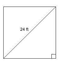 For brainliest answer!  a square ceiling has a diagonal of 24 ft. shelton wants to put molding