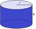 If r = 9 units and x = 6 units, then what is the volume of the cylinder shown above? a. 1,944 cubic