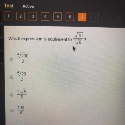 Which expression is equivalent to sqrt 10 / 4 sqrt 8