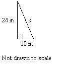 1. in the given right triangle, find the missing length 28 m 26 m 25 m 27 m&lt;