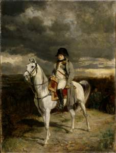 why did painter meissonier place napoleon at the front and center of his work of art?