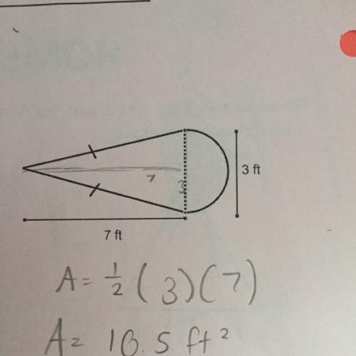 Ialready found the area of the triangle, but how do i find the area of the half circle given the mea