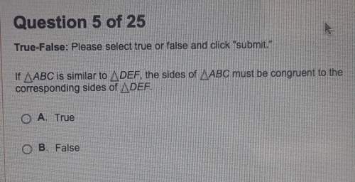If abc is similar to def, the sides of abc must be congruent to the corresponding sides of def.