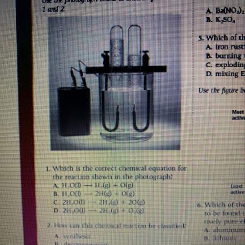 Which is the correct chemical equation for the reaction shown in the photograph