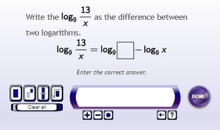 Properties of logarithmic functions  write as the difference between two logarithms
