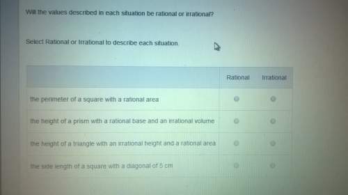 Will the values described in each situation be rational or irrational?  sele