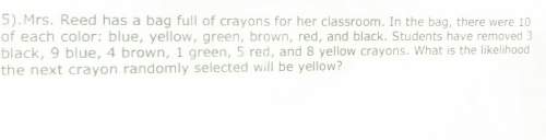 What is the likelihood the next crayon randomly selected will be yellow?