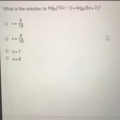 What is the solution to log5(10x-1)=log5(9x+7)?