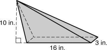 What is the volume of the pyramid?  a.120 cube inches b.160 cube inches c. 240 cub