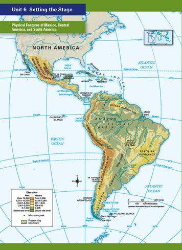 What is the elevation and climate of the land in western south america