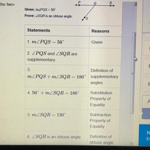 What is the reason for statement 2 of the two-column proof?  a.) angle addition postula